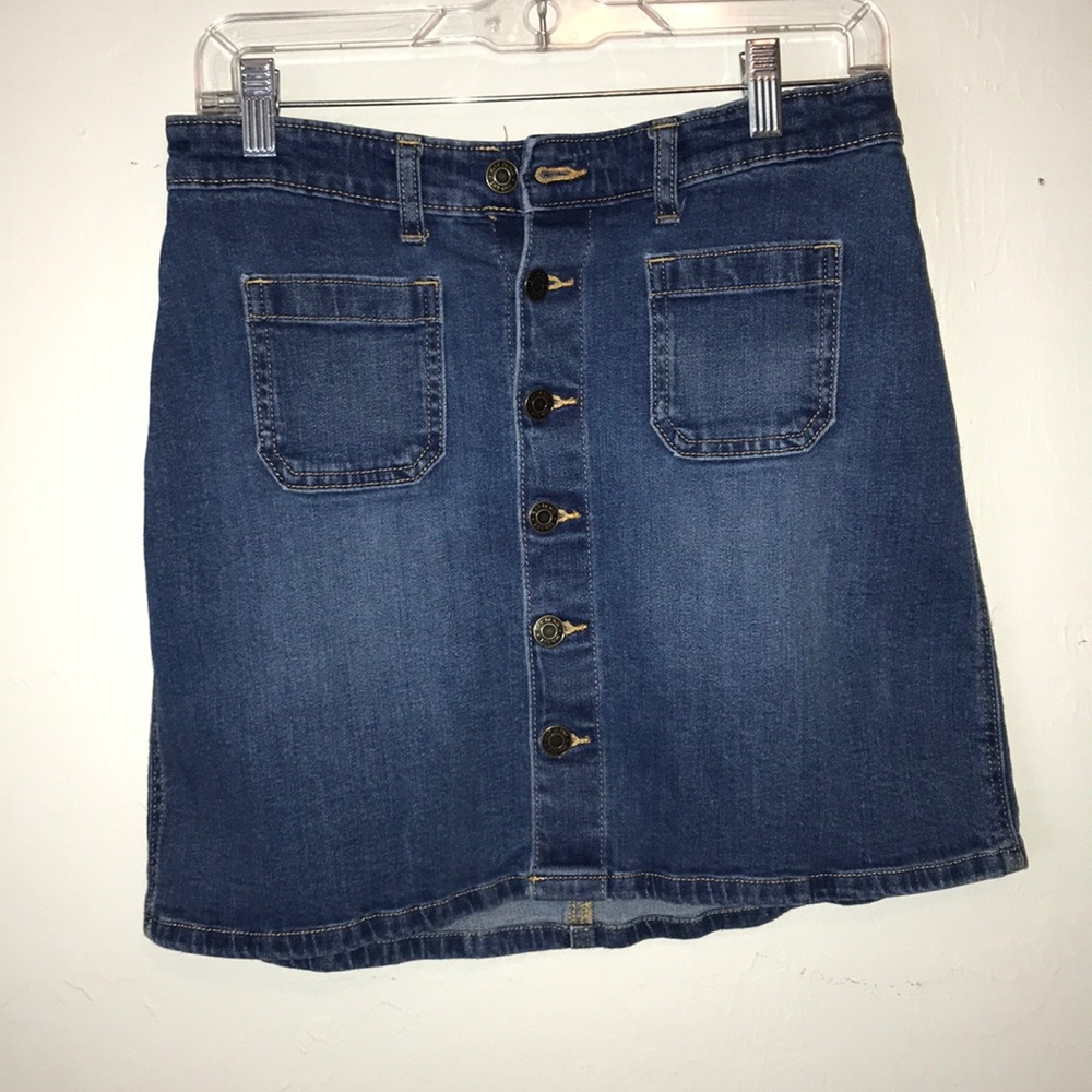 Button Up Blue Jean Skirt